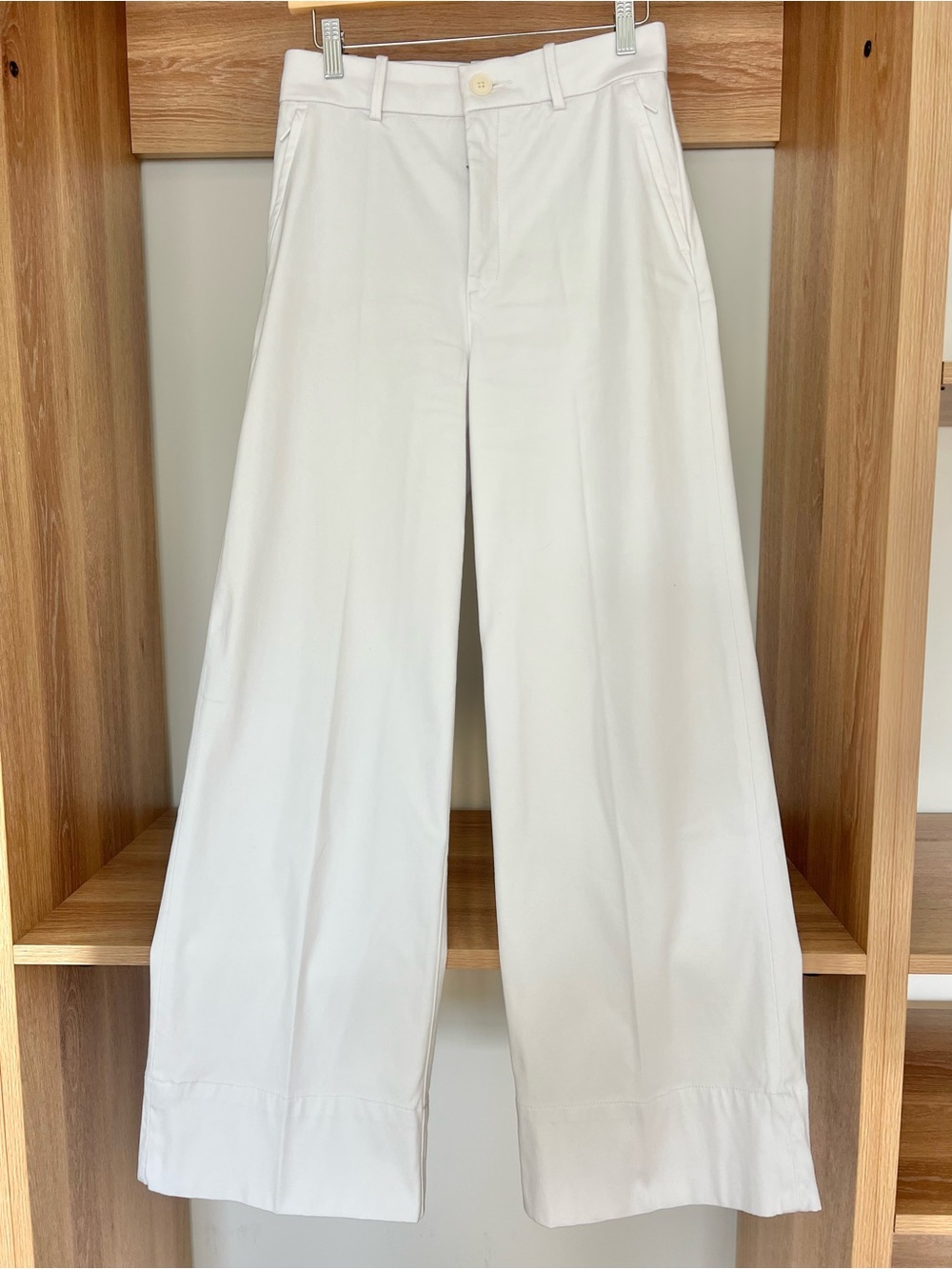 SPANX Off-White Wide Leg Chinos